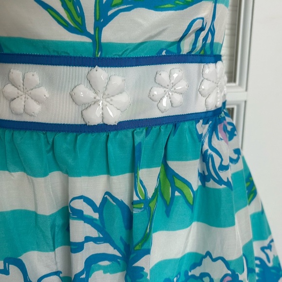 Lilly Pulitzer Dress “Shorely Blue Tossing The Line” SZ 0 - Picture 4 of 11